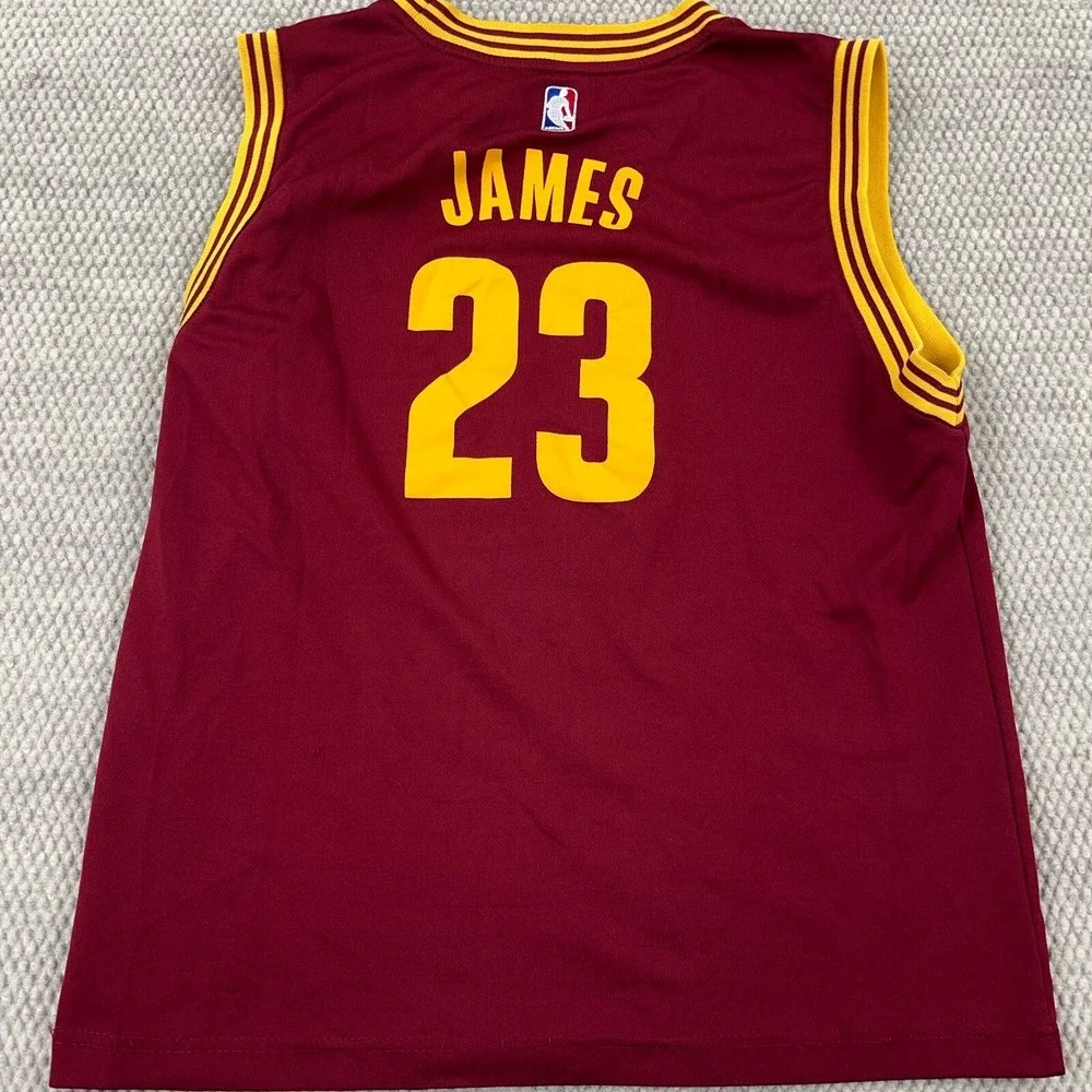 Cleveland Cavaliers LeBron James‎ Jersey Youth Large Maroon Yellow Adidas Boys *